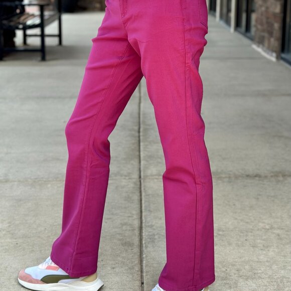 Quincy Hyperstretch Bootcut Pants - Magenta - Picture 1 of 4